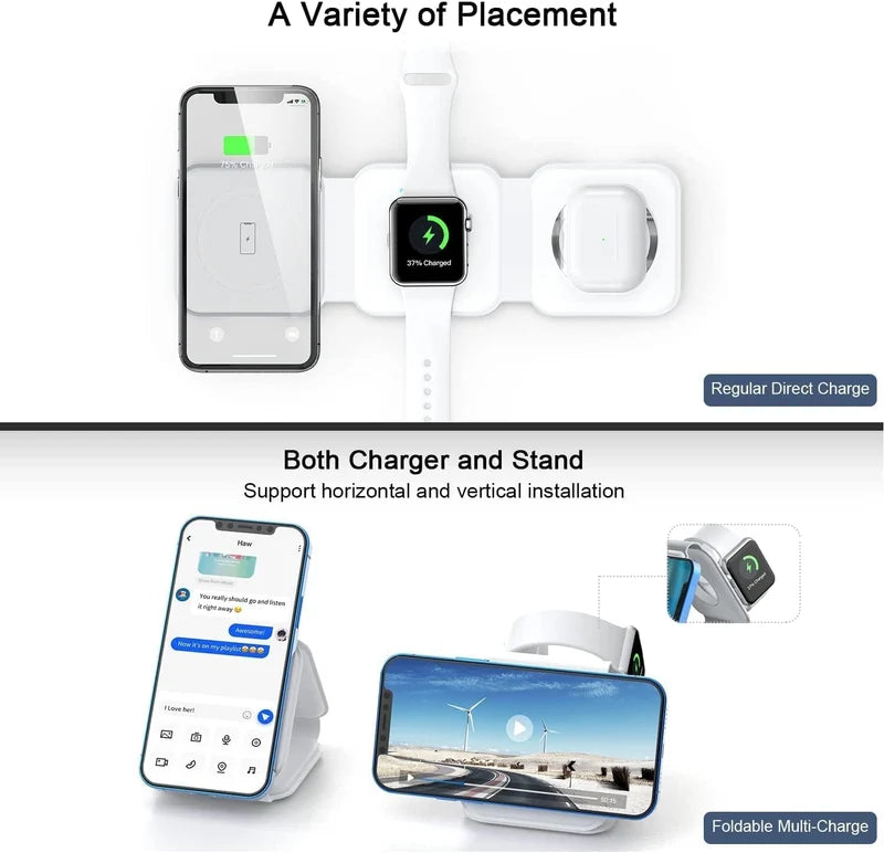 3-in-1 Wireless Charging Station – Fast Charger
