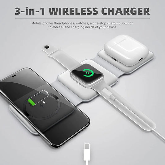 3-in-1 Wireless Charging Station – Fast Charger