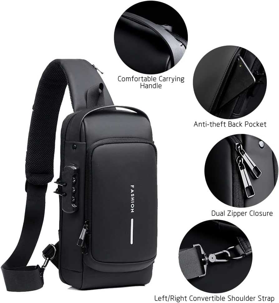Men Sling Bag Pack – Anti-Theft Waterproof Chest Bag