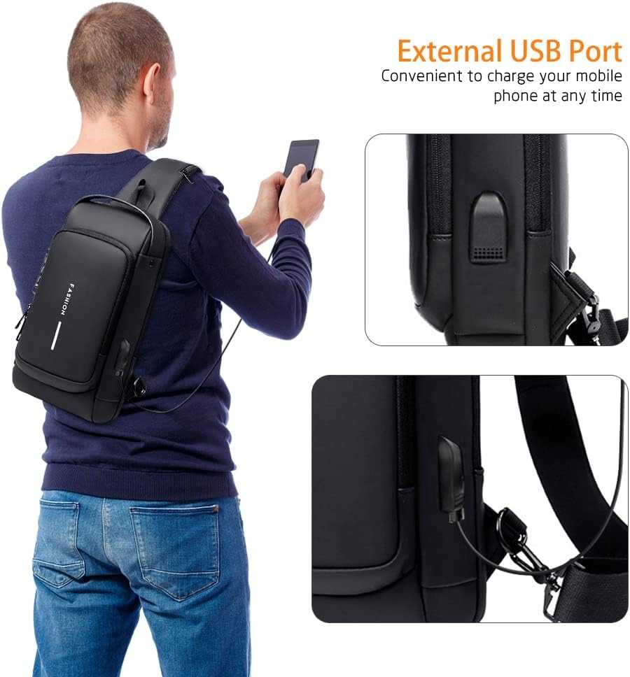 Men Sling Bag Pack – Anti-Theft Waterproof Chest Bag