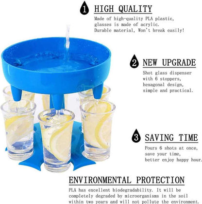 MEZON 6 Shot Glass Dispenser & Holder