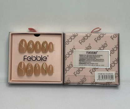 Febble - Nude Marble Swirl Press-On Nails