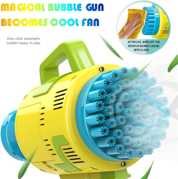Electric Bubble Machine – 48-Hole Rocket Bubble Maker