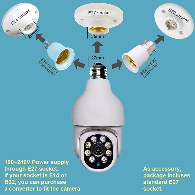 1080P WiFi Light Bulb Security Camera