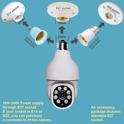 1080P WiFi Light Bulb Security Camera